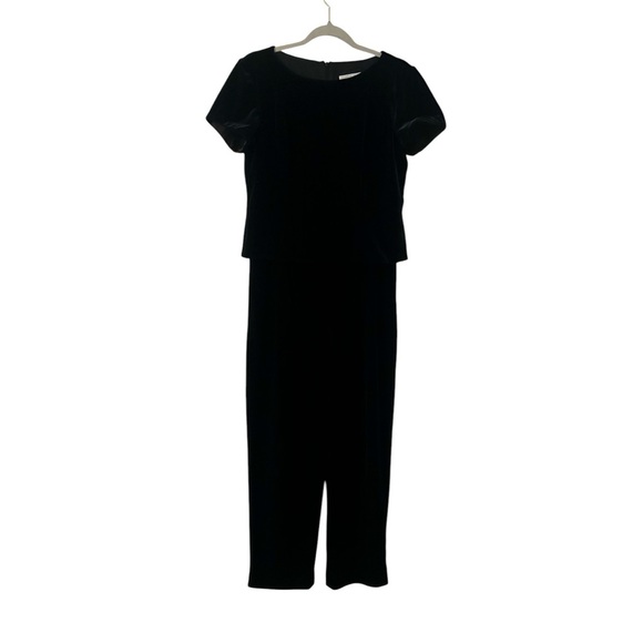 J. Steven’s by Carol Escritor true vintage black velvet jumpsuit size 6 - Picture 1 of 11